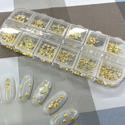 JPAR Resin Art Nail Art Decoration Parts Set Gold Rivet
