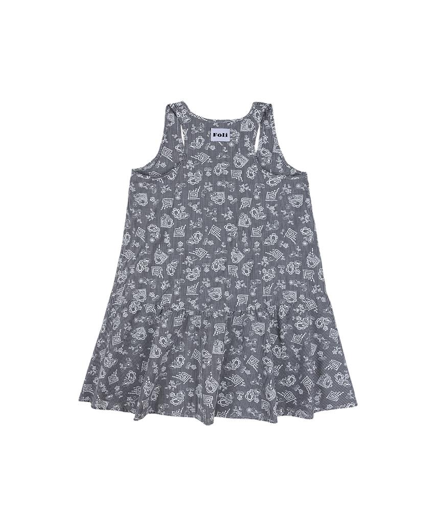 Hühner (Damen) Romantisches Vichykleid für Zuhause Schwarz