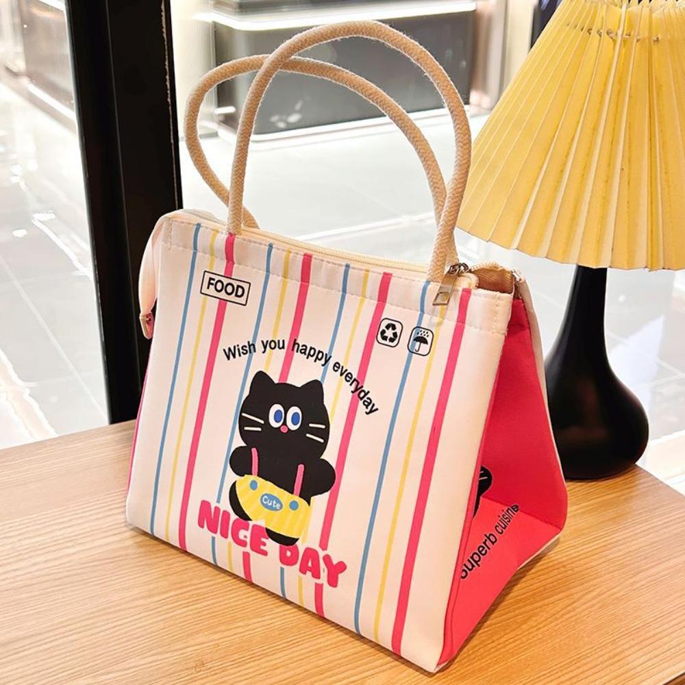 Kawaii Capybara Thermal Lunch Bag Insulated Portable Food Storage Bag Cartoon Lunch Box For Women Girl Kids