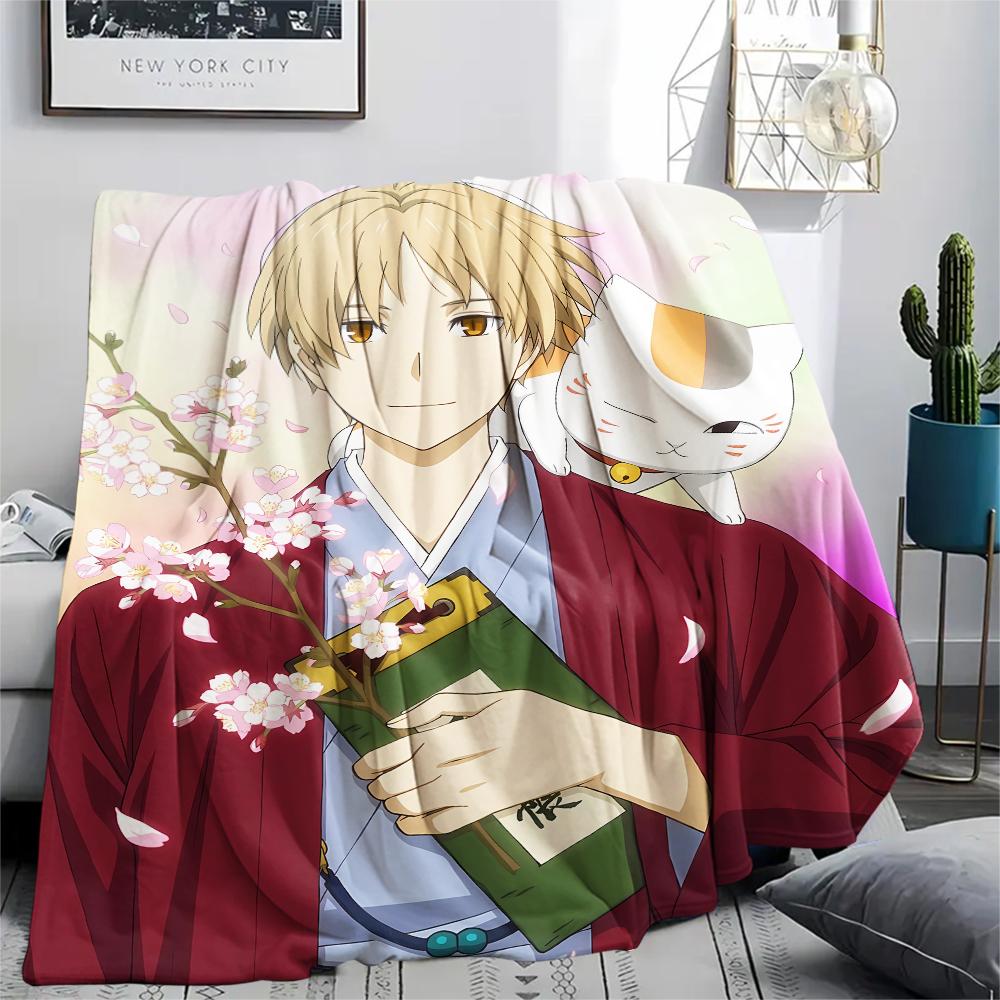 Takashi Natsume Print Flannel Blanket,High quality Comfortable for All Seasons,Home Decor,Warmth and Comfort,Perfect for Christmas Gifts