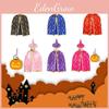 Kids Halloween Witch Cloak With Gold Edge And High-necked Design For Role Play