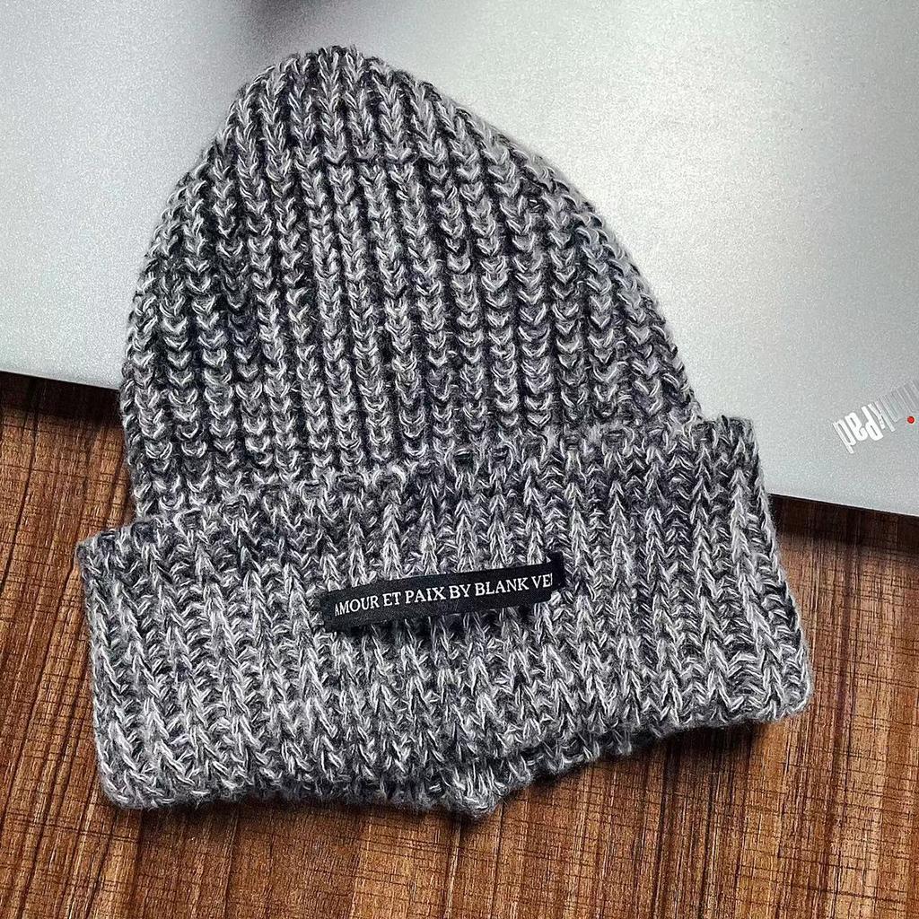 Hat Women's Autumn and Winter New Fashion Versatile Patch Big Head Circumference Thick Woolen Hat Showing Face Small Warm Knitted Hat Cold Hat