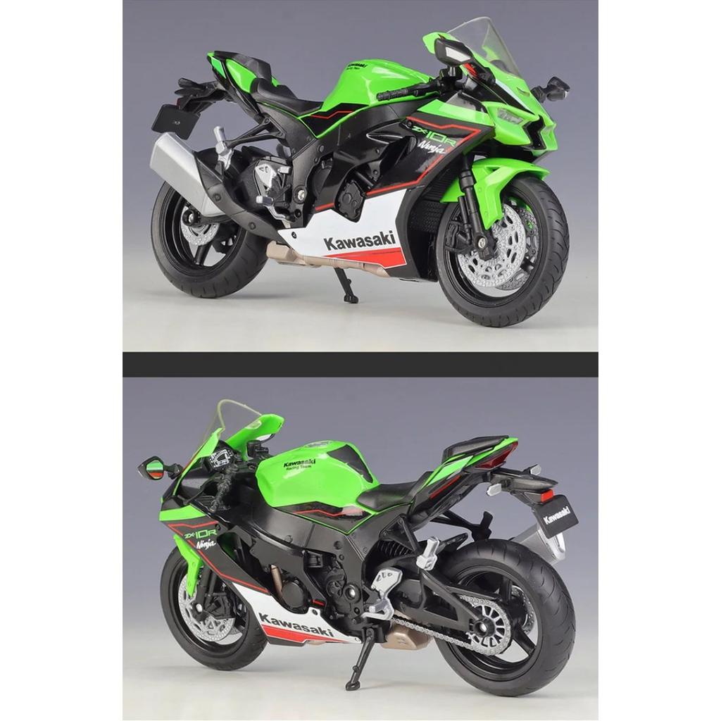 WELLY 1/12 2021 Kawasaki Ninja ZX-10R Alloy Motorcycle Model Simulation Diecast Metal Scale Motorcycle Model Childrens Toy Gifts