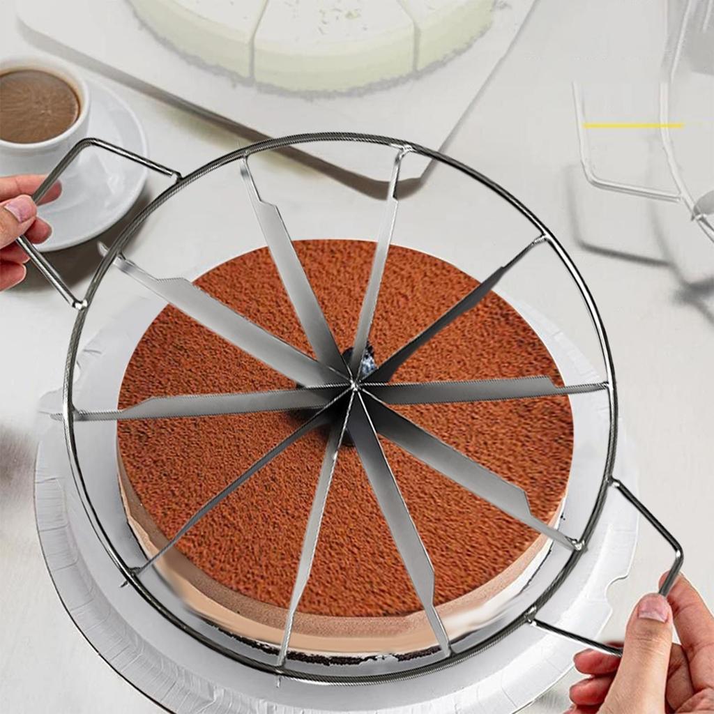 Stainless Steel Cake Cutter Slicer Pie Cutter Equal Portion Marker Round Bread Divider Pastry Cheese Pizza Cutting Press Tool