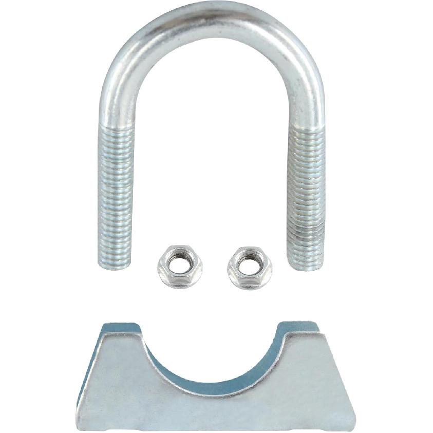 2PCS 1-1/2 Inch U Bolt Muffler Exhaust, Iron Exhaust U Clamps, Saddle Type U-bolt Clamps