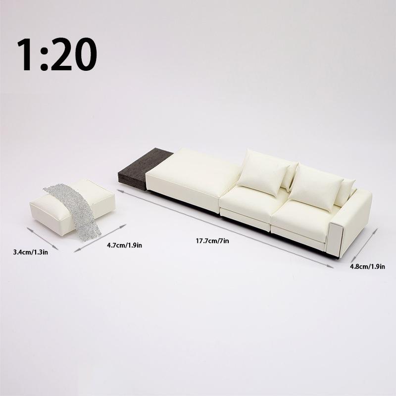 1/20 1/25 Dollhouse Simulation Sofa Tea Table Model Dollhouse Mini Furniture Decoration Dolls House Living Scene Ornament