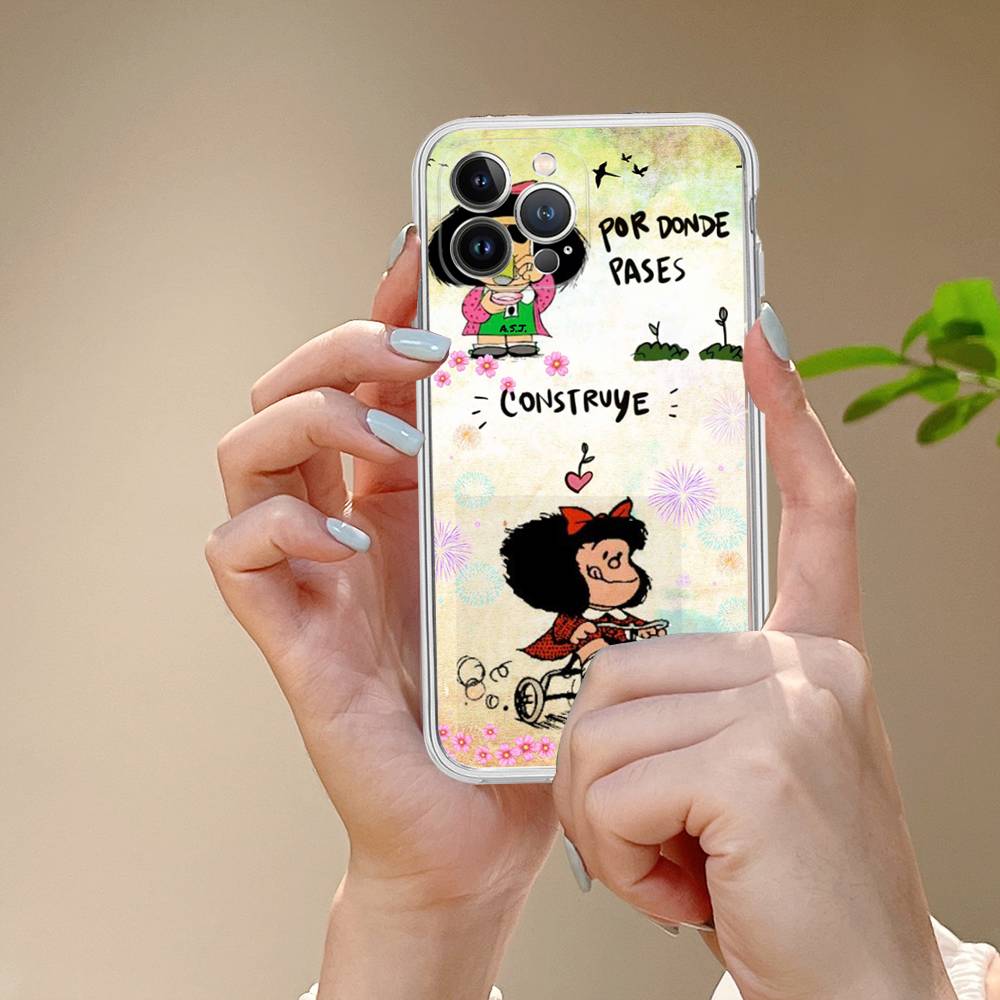 Hot Mafalda Phone Case For iPhone 17 16 15 14 11 12 13 Mini Pro XS Max Plus Funda Shell