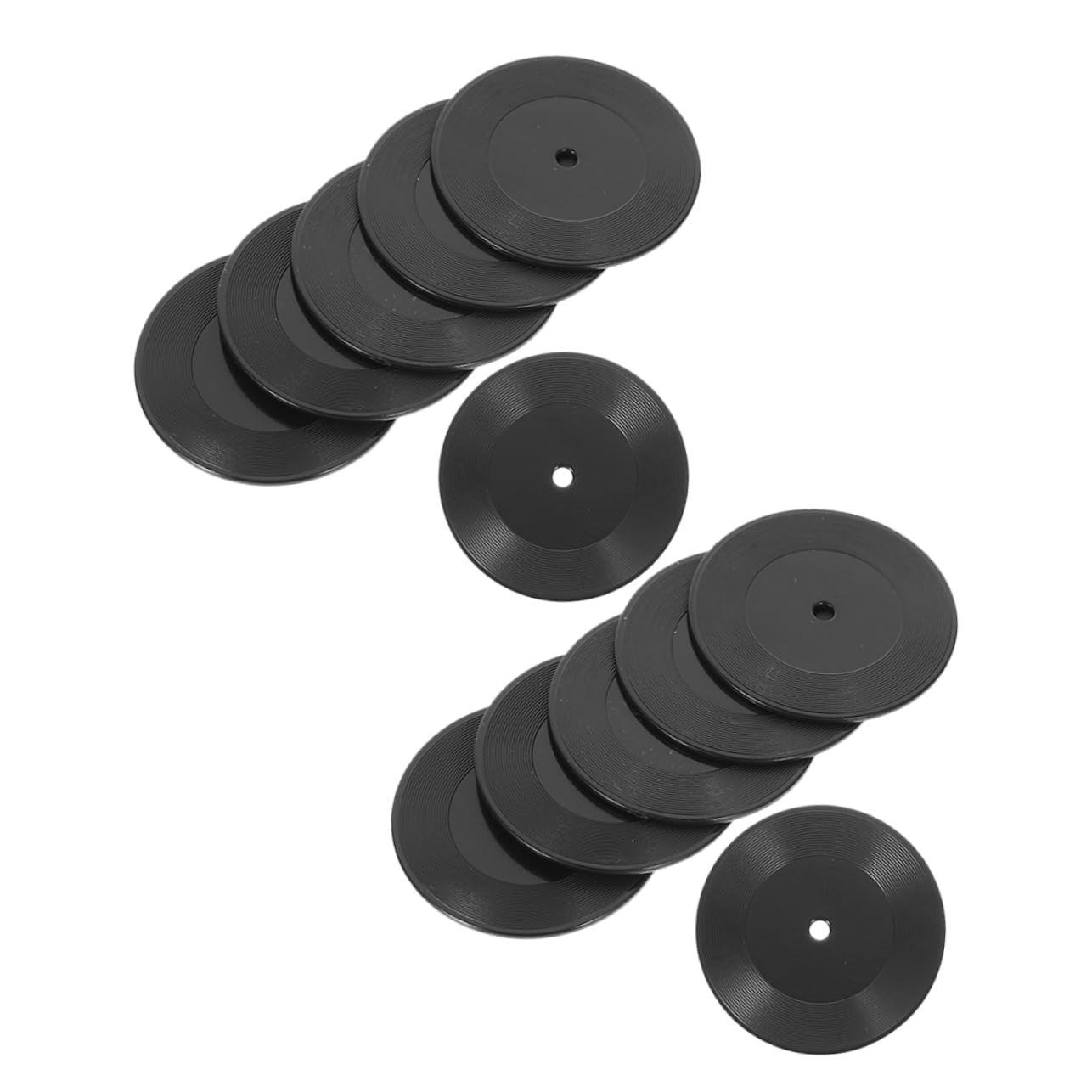 SEWACC Набор из 12 миниатюрных моделей пластинок для кукольных домиков, 1:Пластиковые мини-аксессуары и украшения для дома, масштаб 1:12, набор из 2 штук, черный