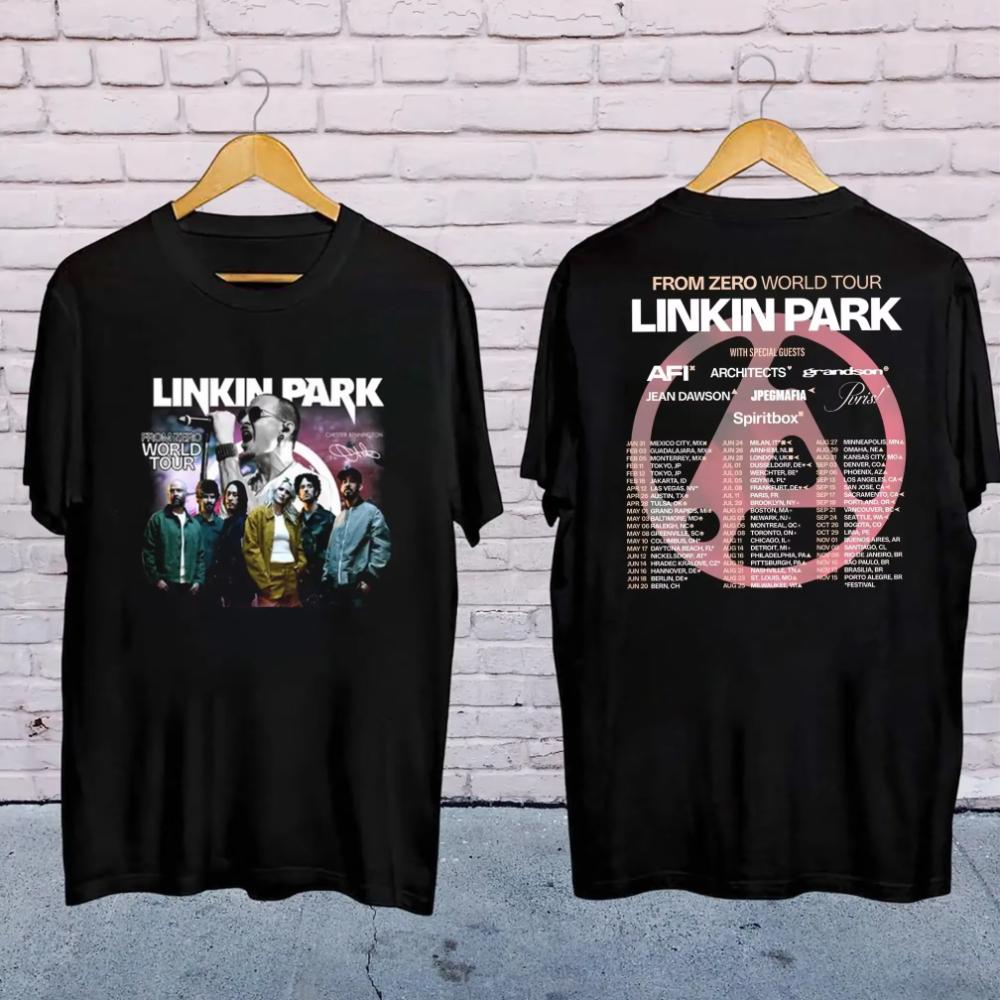 Li-nk Park From Zero World Tour Casual Retro Brand Retro T-Shirt Cotton T-Shirt Unisex Summer Short Sleeve Fashion Top