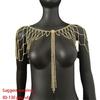 Rhinestones Embellished Fringe Design Shoulder Chain Jewelry For Bride During Wedding Ceremonies Festivities