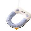 Plush Cartoon Toilet Seat Cover With Zipper Thick Soft Winter Fall Bathroom Accessory U-Shaped Home Use