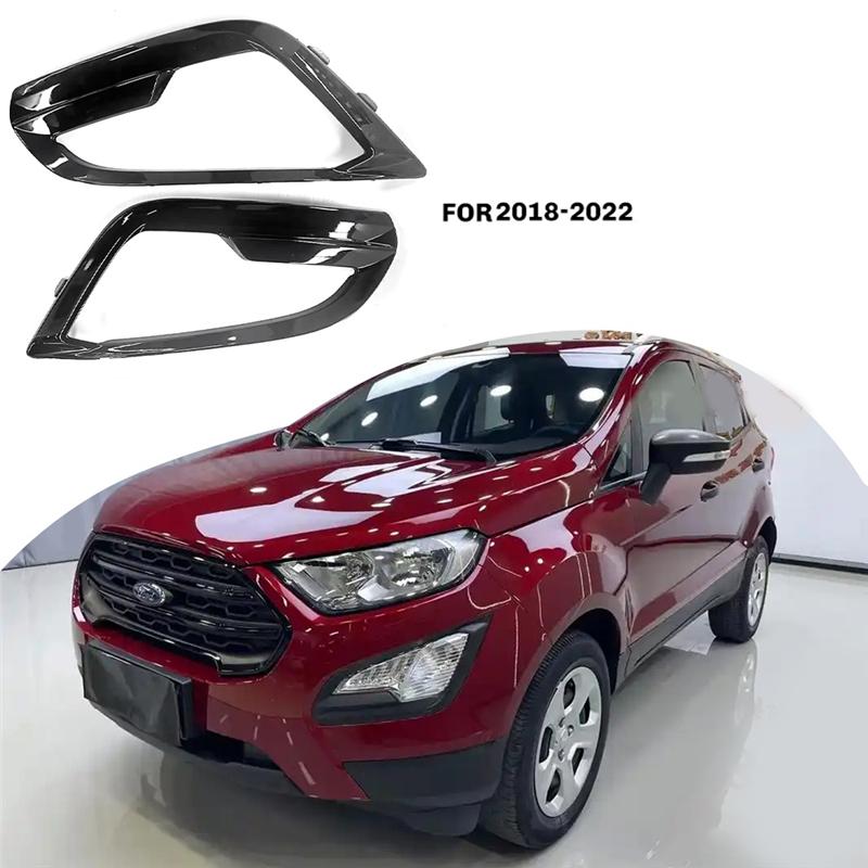 N60R-For Ford Ecosport 2018-2022 Headlight Trim Frame Front Left & Right Bumper Fog Light Cover Lamp Frame Bezel