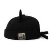 Lightweight Cute Cat Ears Brimless Hat Breathable Adjustable Dome Melon Cap Unisex Vintage Solid Color Docker Hat Outdoor
