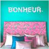 [R5025] - Sheet of Stickers 'Happiness' White Pink - 20x70 Cm