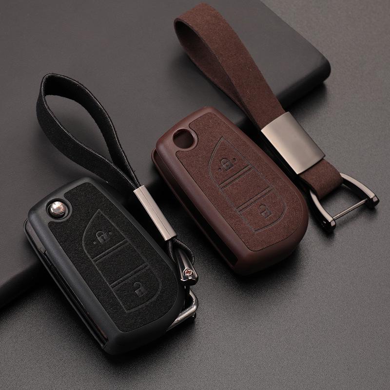 Suede Style Key Case Cover for Toyota Camry (8th Gen) & 2018 Prado Land Cruiser