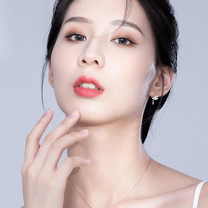 Earrings Fashion Everything Sweet Cool Wind Fashion Diamond Star Moon Earrings Gradient Zircon Starmoon Earrings