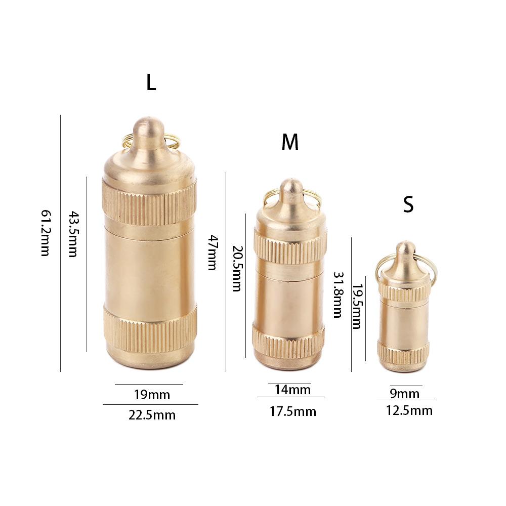 Outdoor Accessory Tablet Container Brass Keychain Holder Pill Bottle Pill Case Pill Storage Box