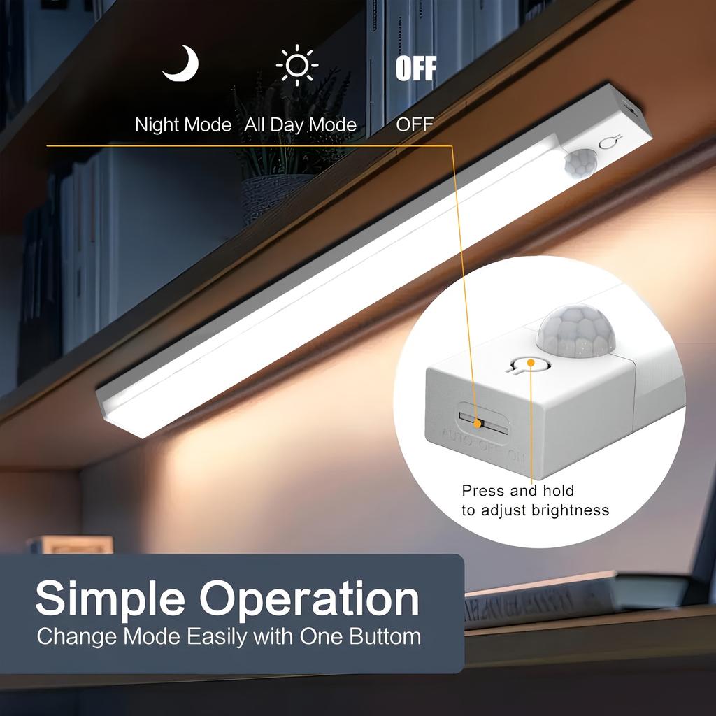 USB Rechargeable Induction LED Light, Magnetic Cabinet Light,suitable for Kitchen, Wardrobe, Hallway, Bedroom, Closet Lighting, Motion Sensor