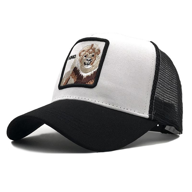 Spring And Summer Baseball Net Hat Animal Patch Color Matching Cap Embroidery Men And Women Fashion Personality
