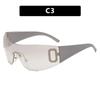 Rimless Y2K Punk One Piece Sunglasses Women Goggle New Luxury Brand Shades Sun Glasses Female Five Star Wrap Around Eyewear