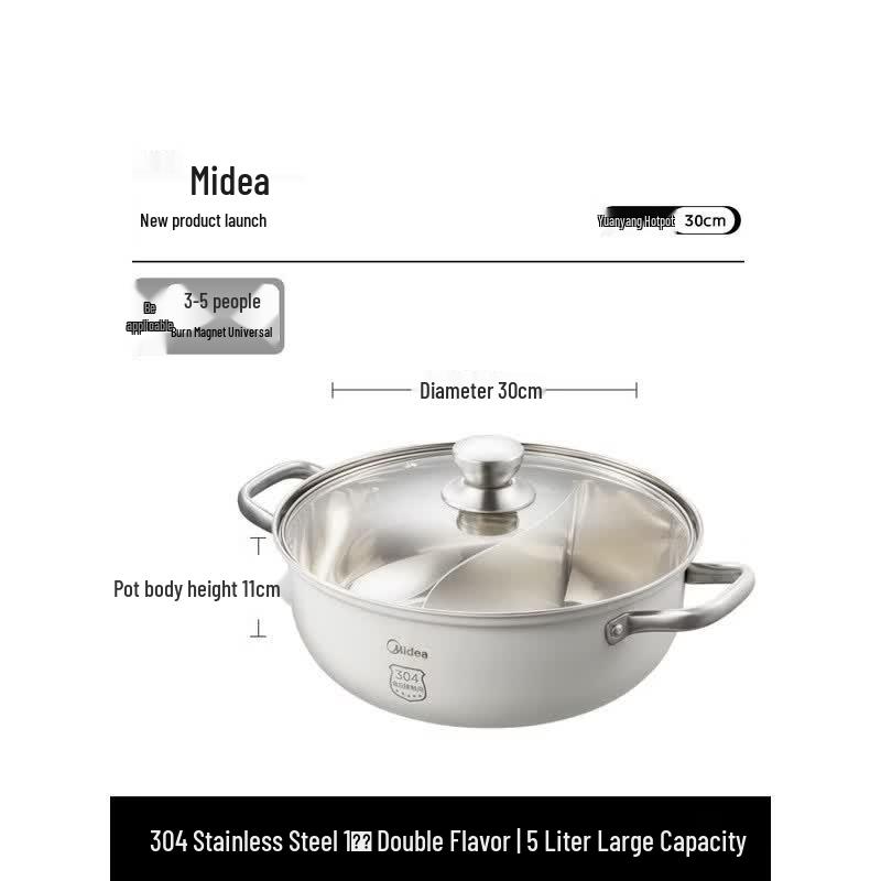 Горячий горшок Midea из нержавеющей стали 304 с утками-мандаринками, китайская вилка (адаптер в комплекте) розовый
