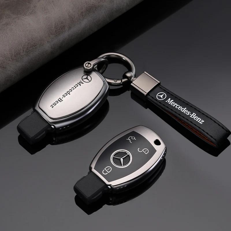 PU Car Key Case Cover Shell Fob For Mercedes Benz A B C E Class GLS GLA GLK GLC CLS CLA AMG W204 W205 W212 W463 W176 Keychain PD1