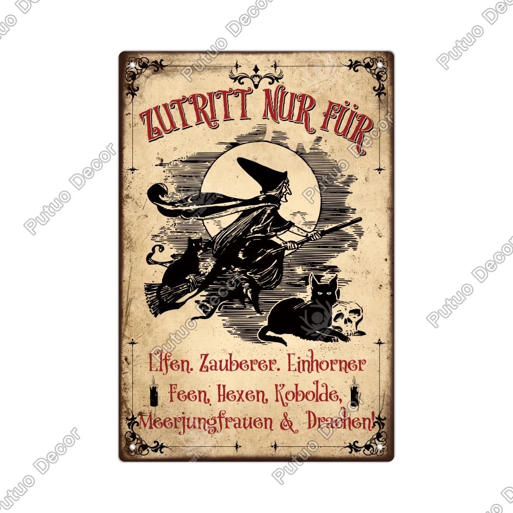 Putuo Decor Vintage German Metal Tin Sign  Rustic Wall Art for Home Office Cafe Farmhouse  Perfect Gift for Friends  Unique Deco