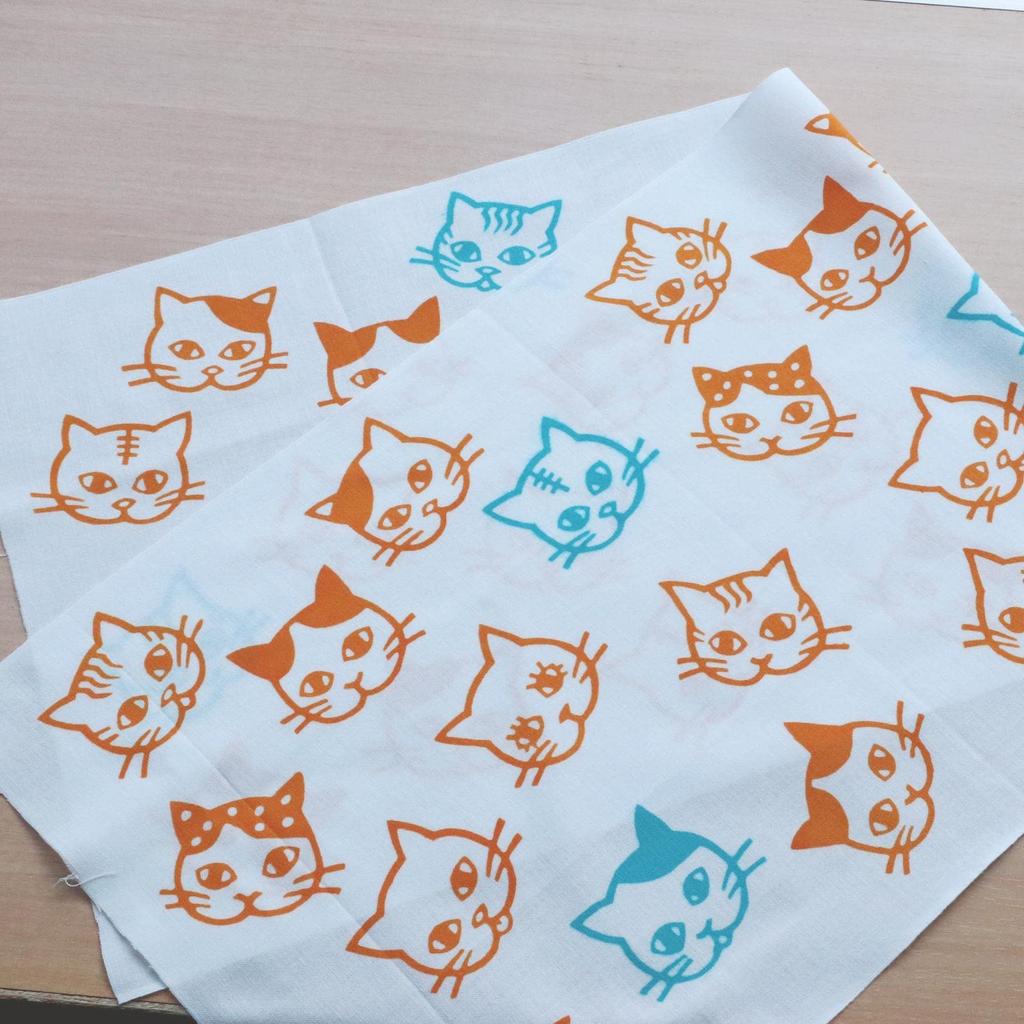 IKS Chusen Tenugui Hand Made in 34 x Prime Fabric Towel, Japan, 88cm, 100% Cotton, (Unfinished) (Cat Orange)