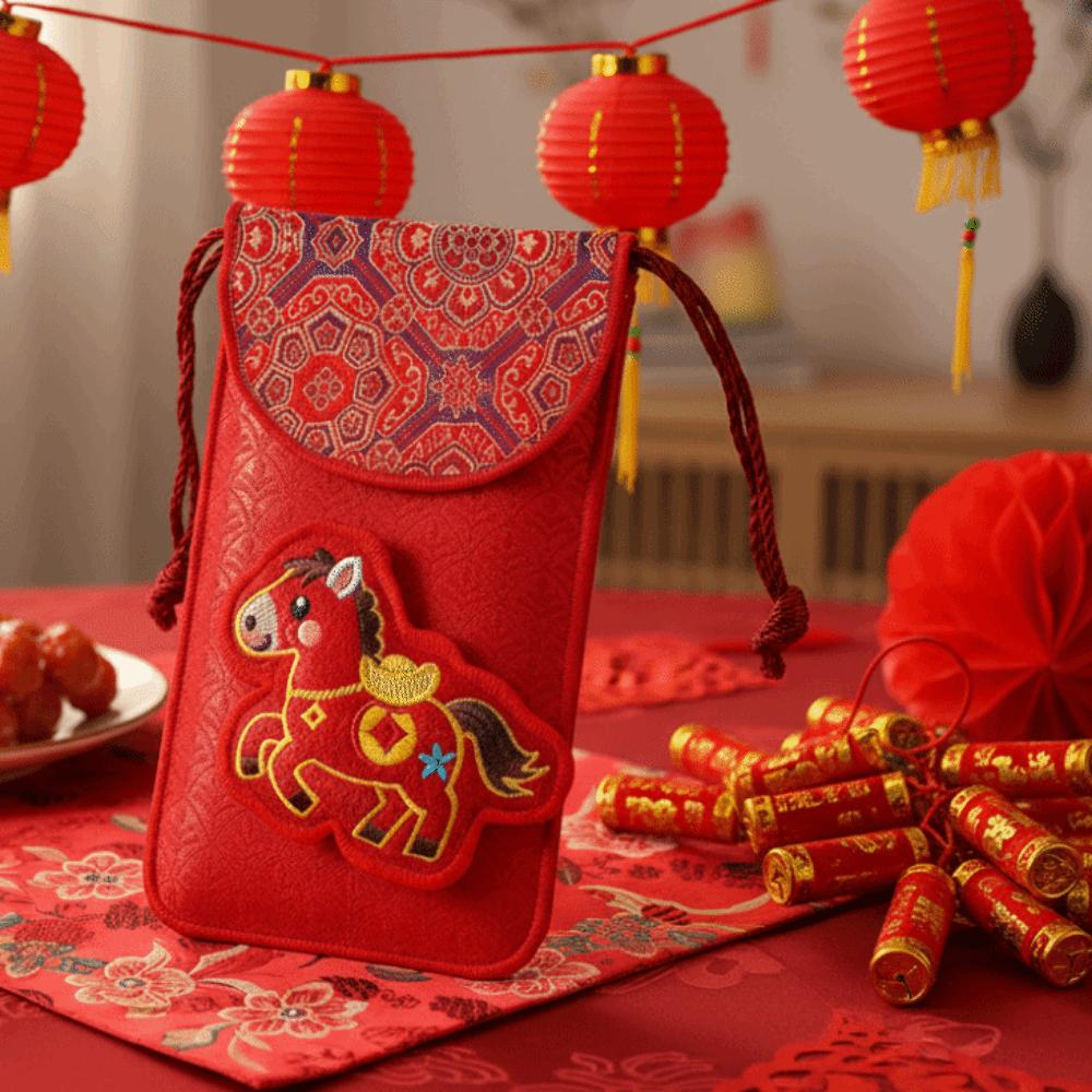 Chinese Style Lucky Red Pocket Thickened Good Lucky Money Bag  Marriage Occasion