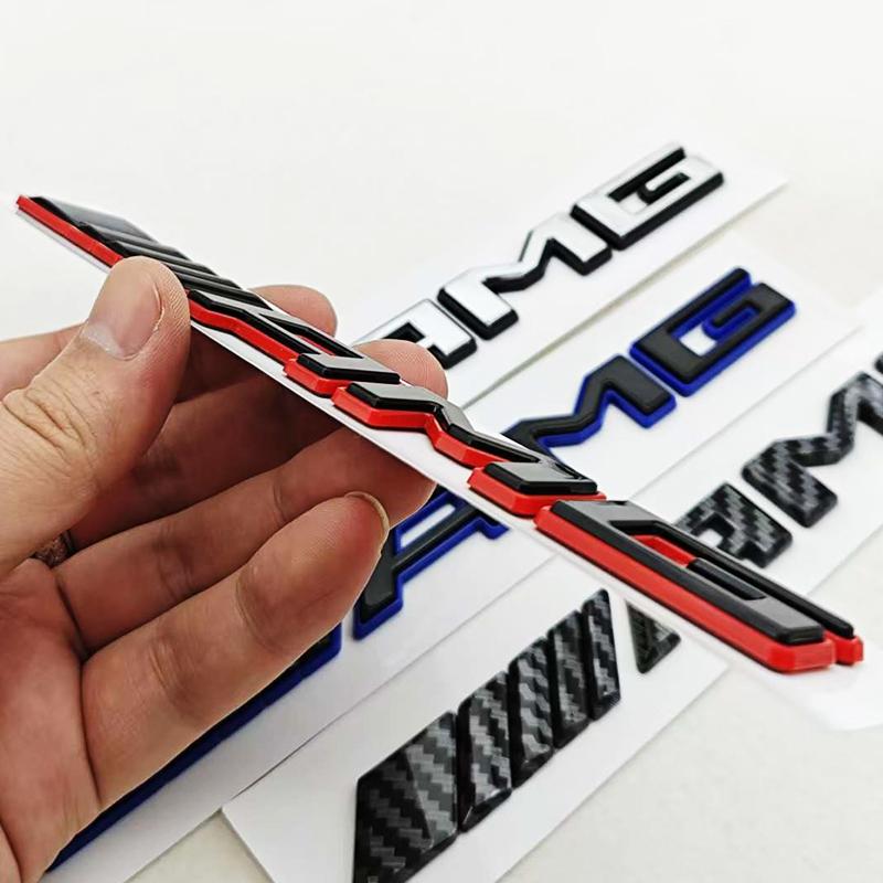CXGSL1 3D ABS Car Letters Logo AMG Fender Side Emblem Badge Rear Tail Trunk Sticker Styling For Mercedes Benz AMG Auto accessories