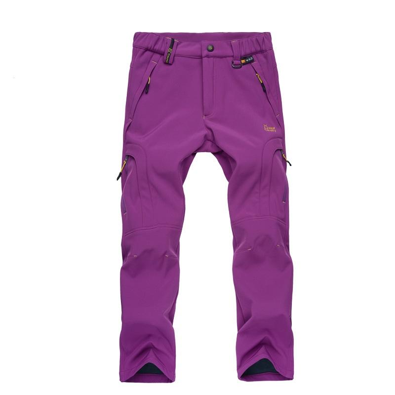 Thick Warm Fleece Hiking Pants Women Winter Waterproof Windproof Outdoor Soft Shell Rain Trousers Trekking Camping Ski Pants