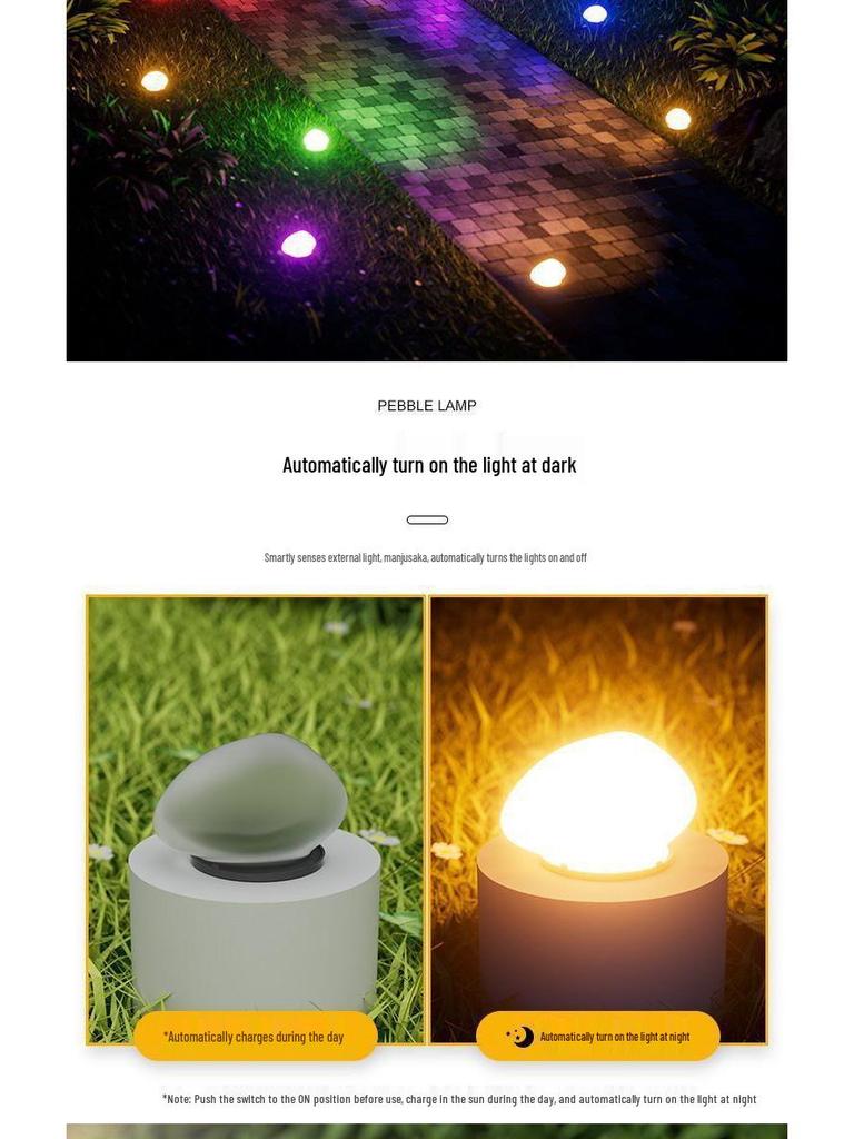 Waterproof Solar Garden Pebble Light: Outdoor Decorative Landscape Stone