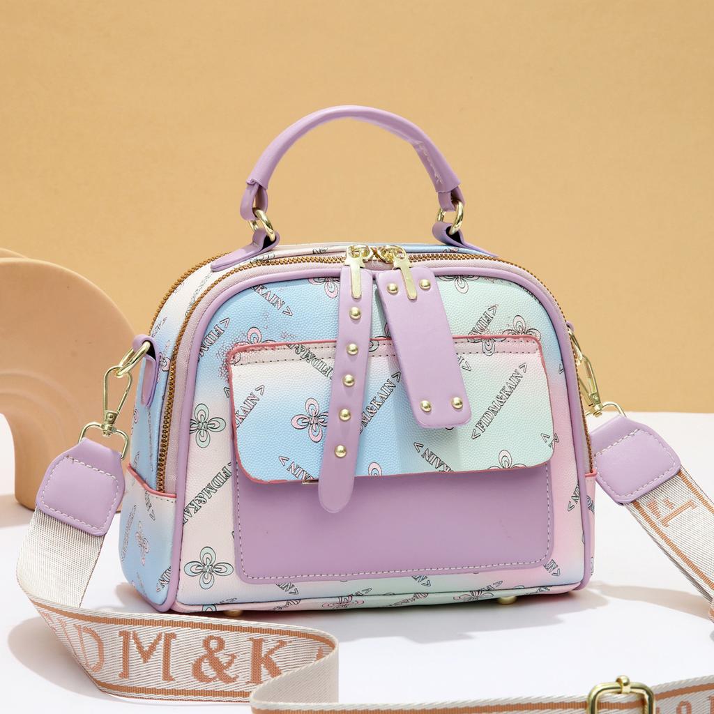 Casual Women's Handbag New Fashion Women's Bag Large Capacity Shoulder Oblique Span Bag Trendy Flower Small Square Bag