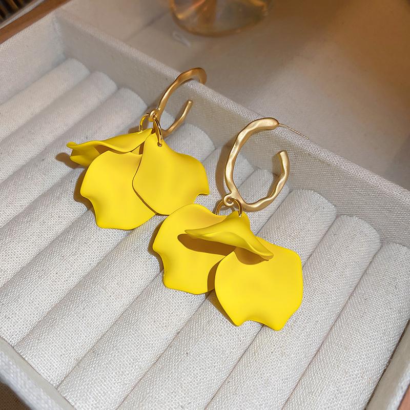 Милые акриловые серьги-гвоздики с серебряной иглой, серьги в отпускном стиле, покрытые настоящим золотом