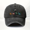 1pc Cute Dinosaur Pattern Adjustable Baseball Cap Lightweight Polyester Printed Craft for Outdoor Sports Camping