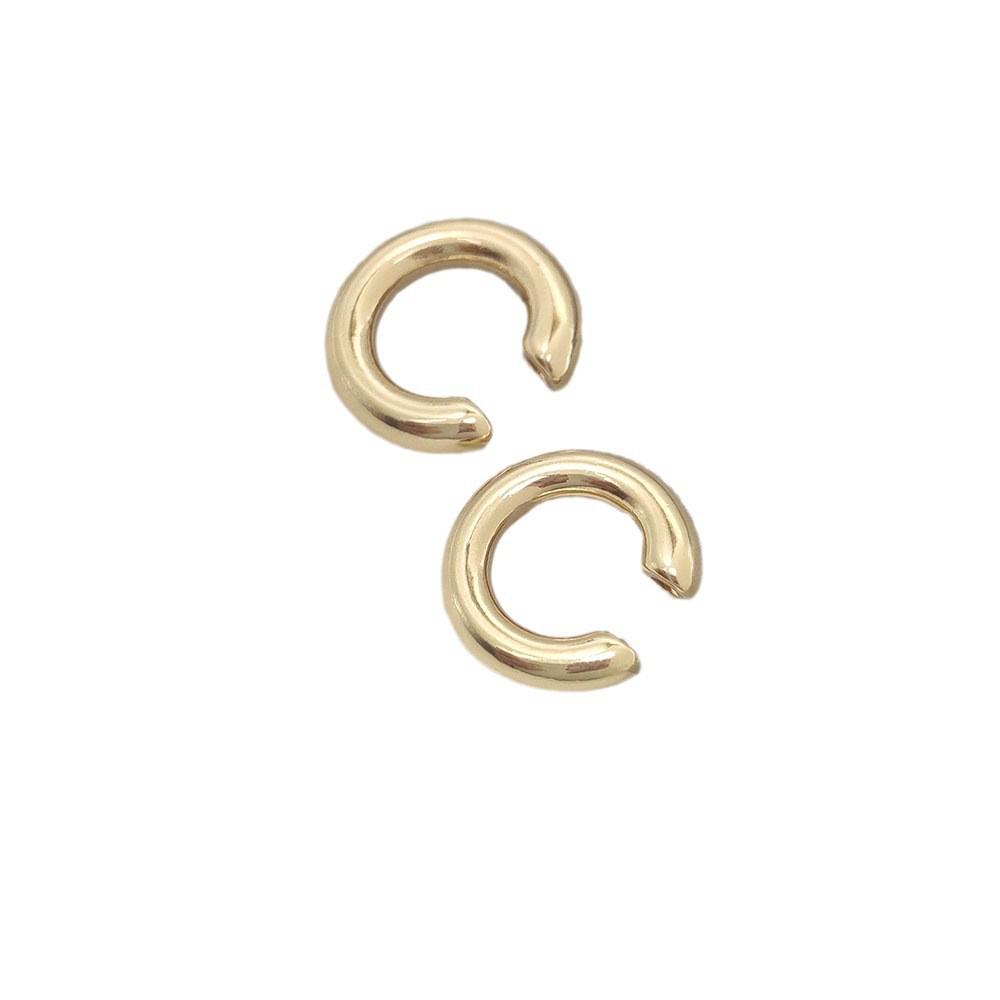 Minimalist Asymmetrical Double Circle C-Shaped Metal Ear Cuff Jewelry