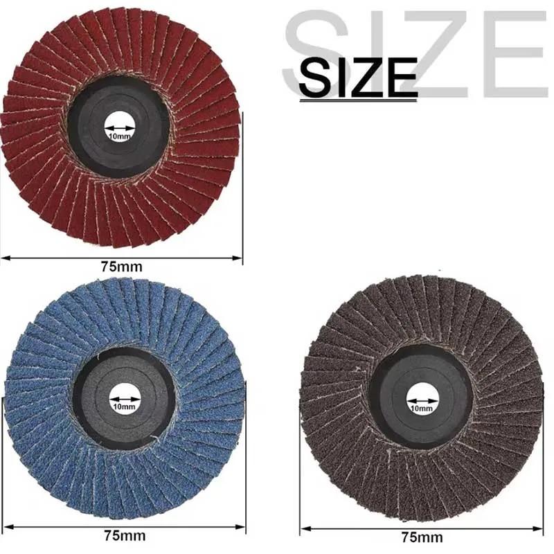 3 Inch 75mm Flap Discs  Abrasive Sanding Wheels for Angle Grinder – Metal Wood Polishing