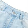 Mens Light Wash Distressed Jeans High Street Loose Straight Leg Cargo Pants With Pockets