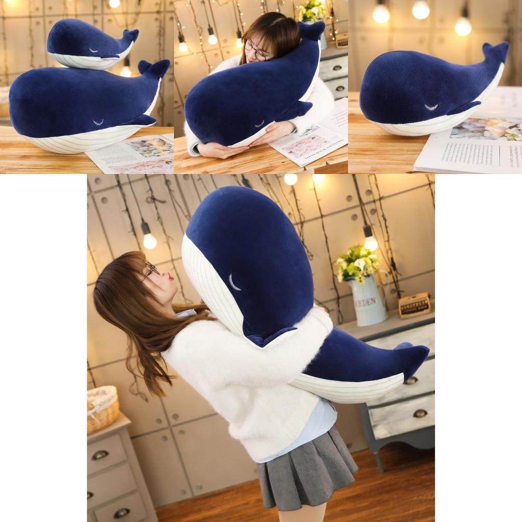 Adorable Large Blue Whale Plush Doll Soft Toy Cushion For Kids Birthday Gifts
