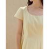 INMAN Lyocell Linen Blend French Round Neck Short Sleeve Dress