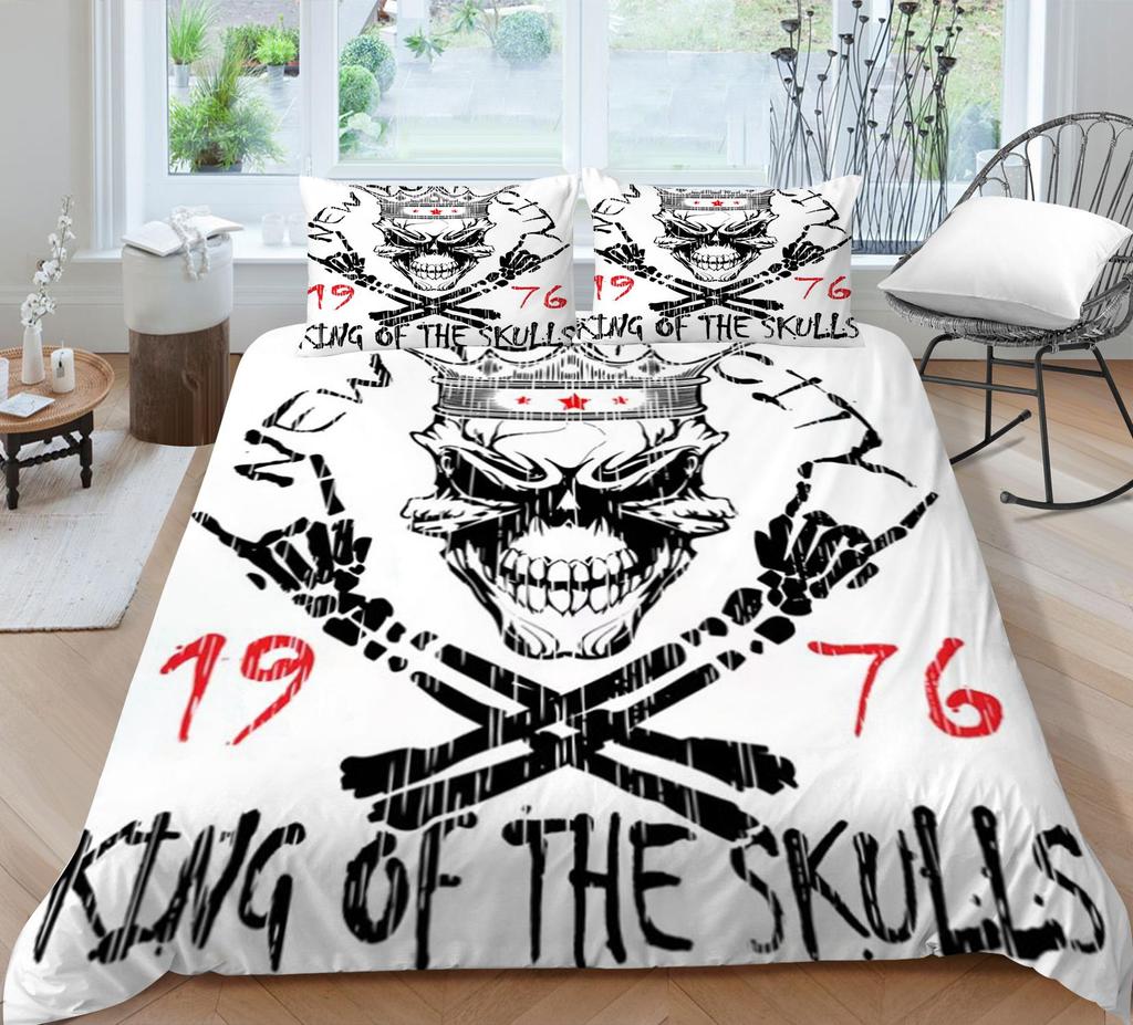 Bedding Cover Sets Skull Home Textiles Bed Quilt Cover Bedding Set 3D Duvet Cover Comfortable Bedclothes Microfiber Quilt Cover