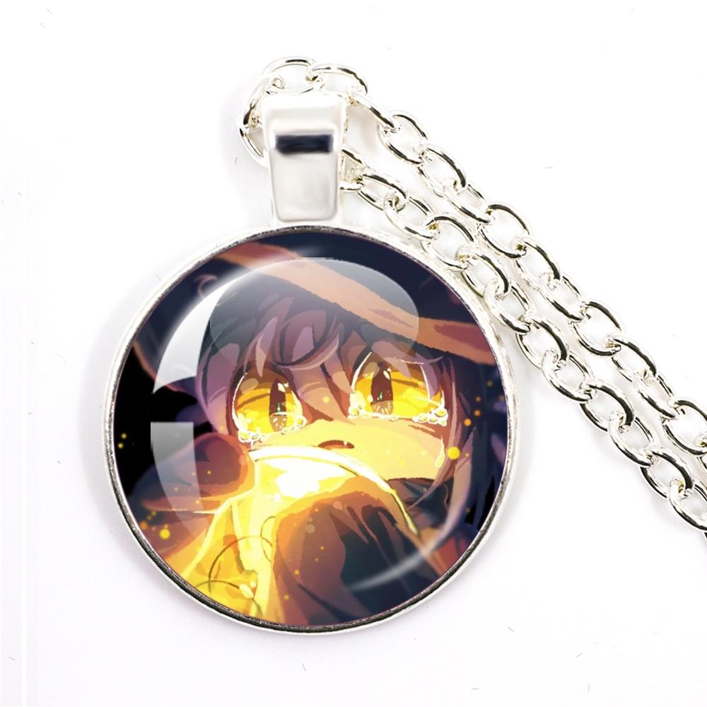 Niko Oneshot Necklace Anime Creative Cartoon Niko Pancakes Glass Cabochon Pendant Necklace Charm Jewelry Gift Jewelry
