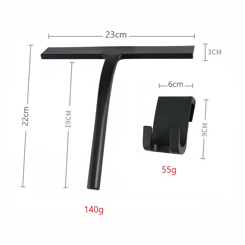 

1-piece Silicone Shower Scraper with Stand - Multi-functional Glass Scraper, suitable for bathroom, toilet, car windows чорний