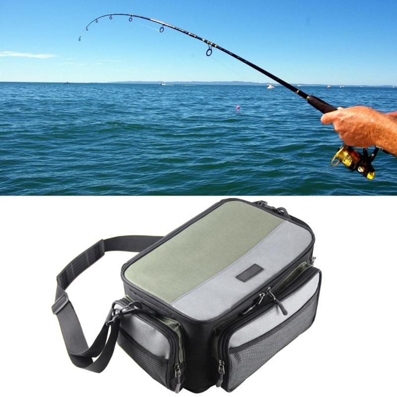 Large Capacity Fishing Tackle Bag Fishing Gear Bag Multipockets Carrying Pouches