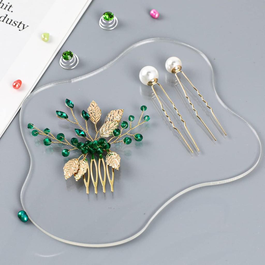 4 Pieces Acrylic Coasters, Transparent Irregular Desktop Coasters Table Decorations for Kitchen Bar Dining Table Dresser