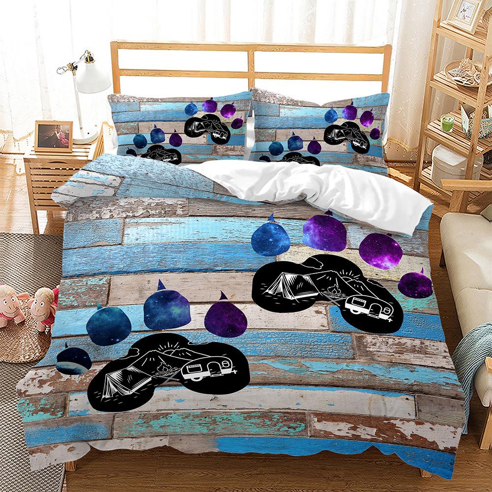 

Bed Three-Piece Cat Dinosaur Cat Paw Sloth Little Monster 3D Digital Printing Kit 135 * 200 (two-piece set) 90g