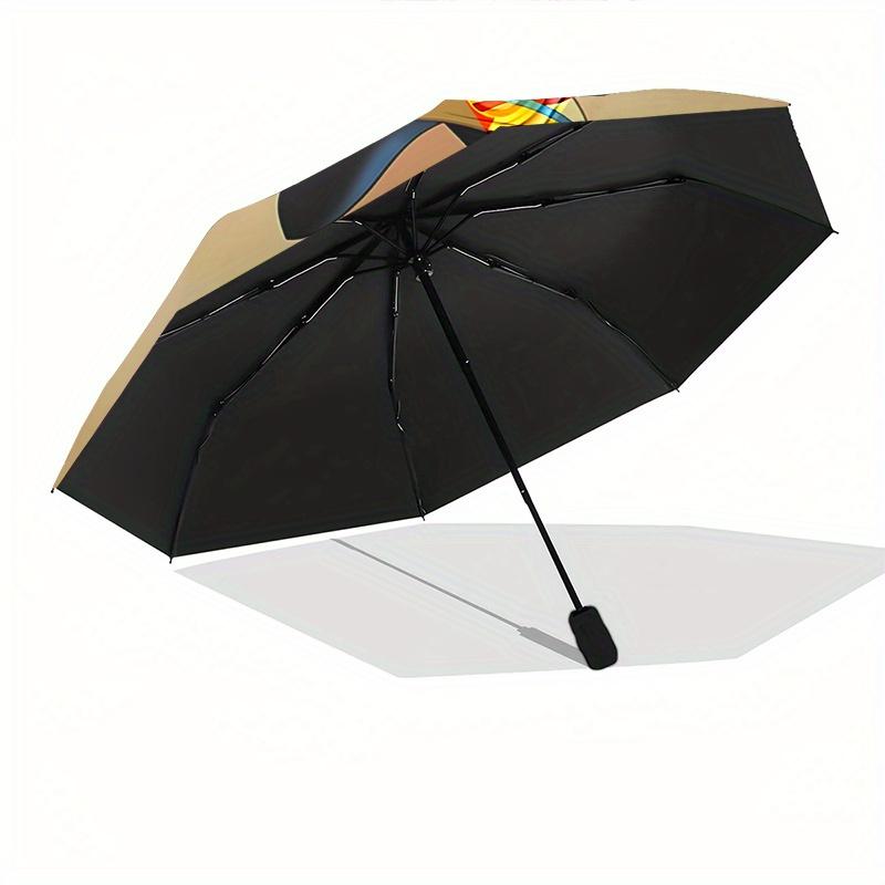 Disney Pinocchio, Jiminy Cricket Automatic Open/Close Fashion umbrella - Cute Umbrella with Cute Design, Portable 3-Fold Compact Umbrella fo