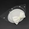 Black Mesh Headdress Stewardess Hat French Temperament Pearl Bow Hair Clip For Women