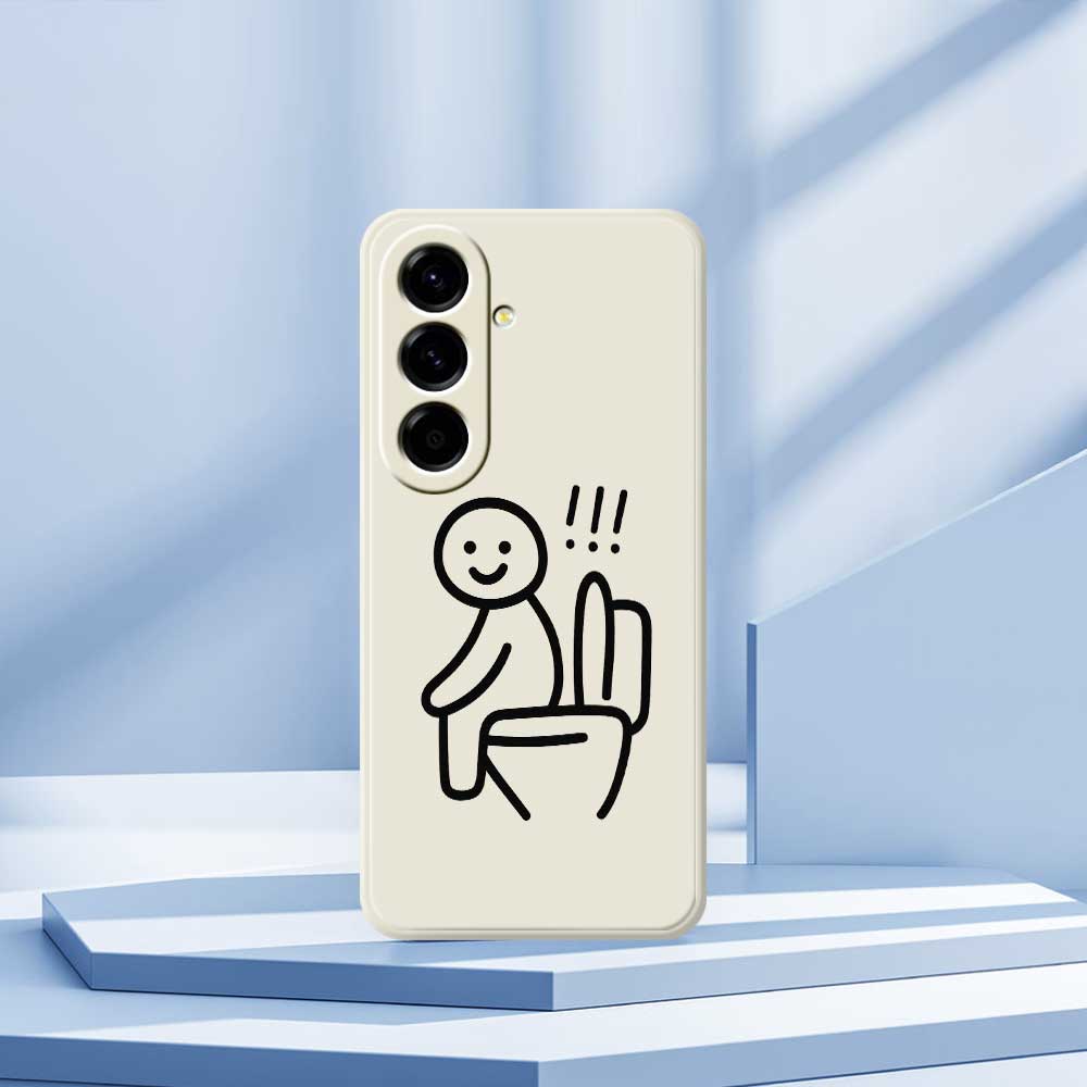 For Samsung Galaxy A56 5G Case Stickman Toilet Pattern Printing Straight Edge TPU Phone Back Cover