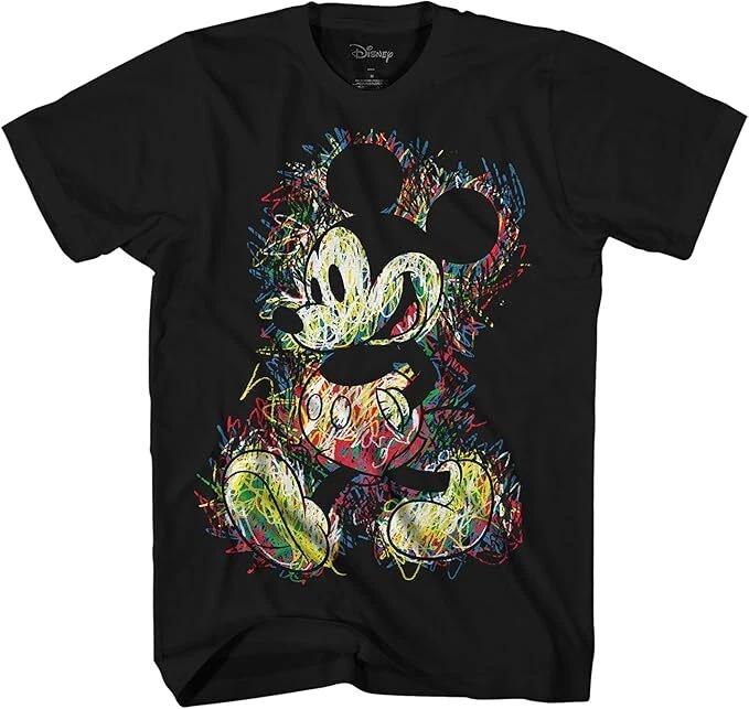 Disney Mickey Mouse Scribbles Adult Tee Shirt New XL